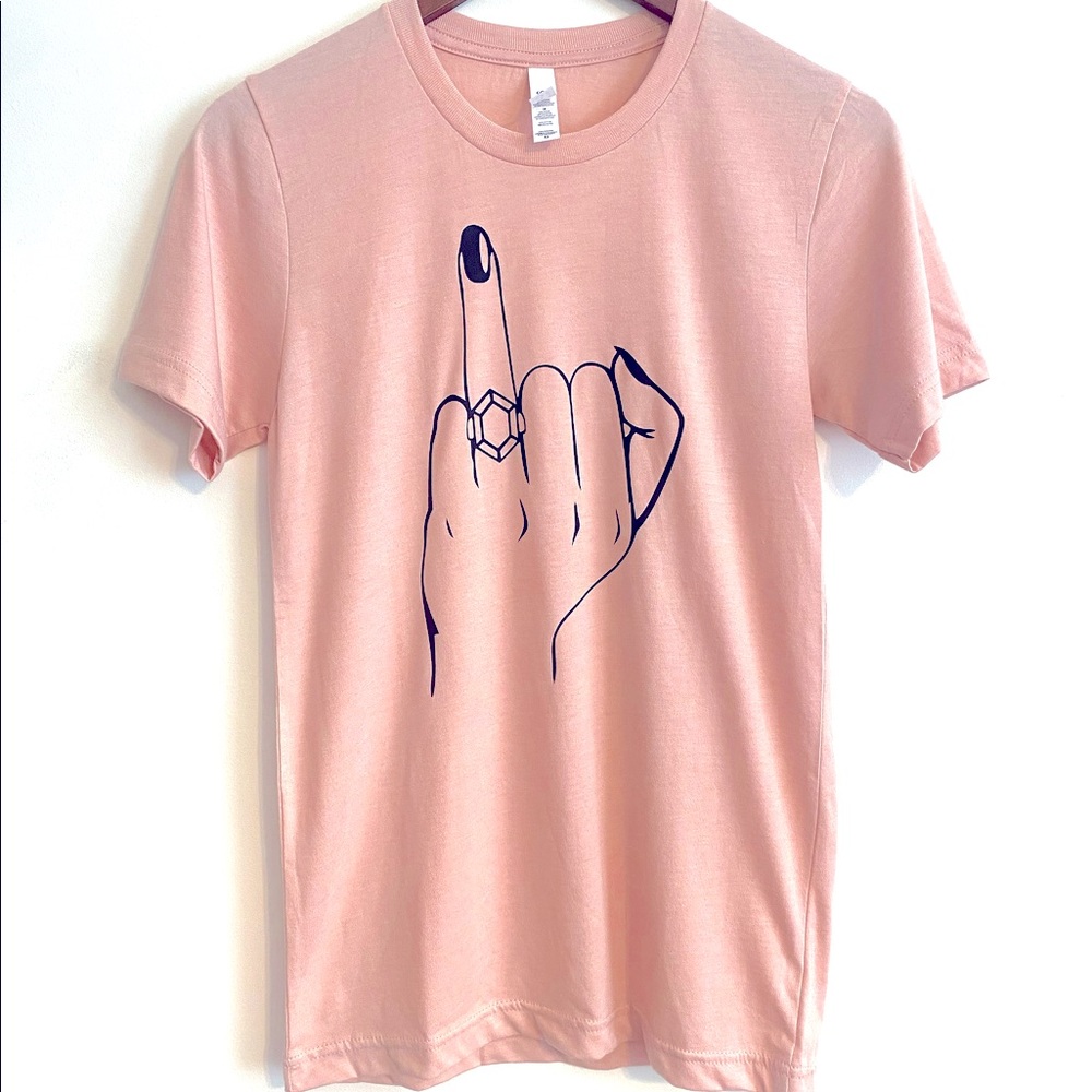 Womens engagement ring tee fiancé funny XS